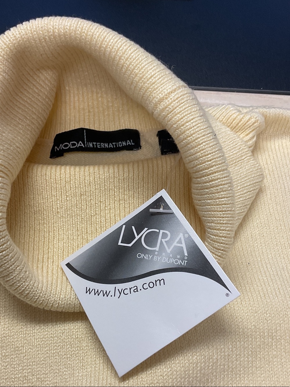 Moda International Cream Ribbed Cowl Neck Sweater
